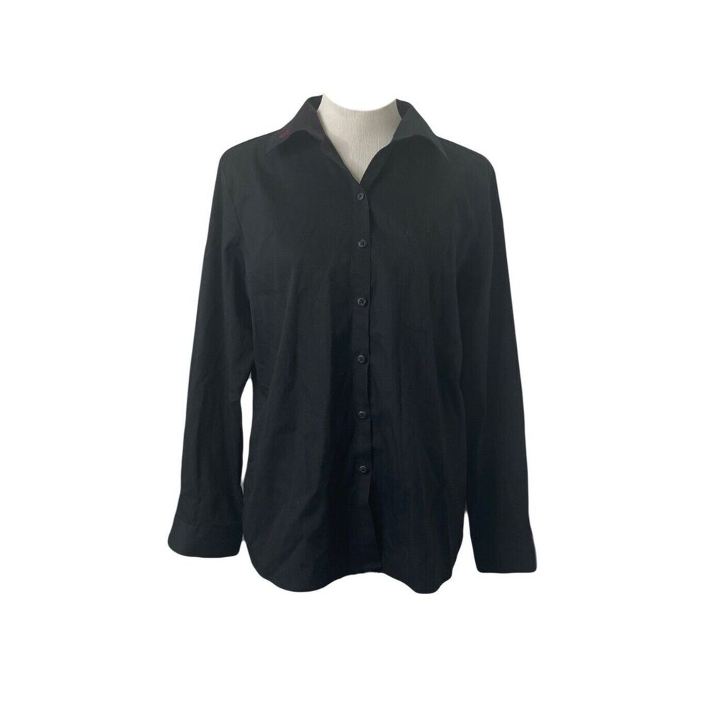 Cintas Women’s Shirt Black Long Sleeve Regular Core Button-Up Size Medium